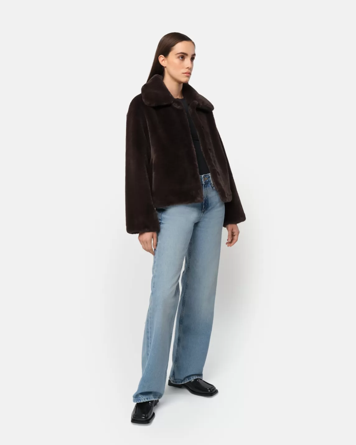 Apparis Elis Short Coat Espresso Sale